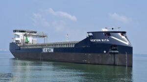 Vertom Group takes delivery of first of 12 diesel-electric short-sea vessels from Chowgule Shipyards